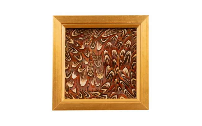 Tableau en plumes de faisan COLCHIDE, fabriqué artisanalement dans mon atelier