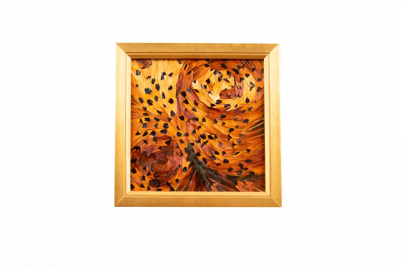 Tableau en plumes de faisan COLCHIDE, fabriqué artisanalement dans mon atelier