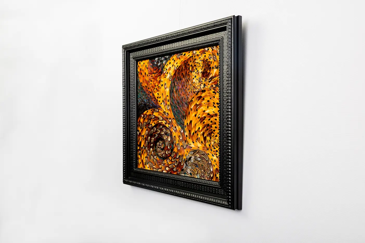 Tableau en plume l'éclat en plumes de faisan COLCHIDE marron et à motifs